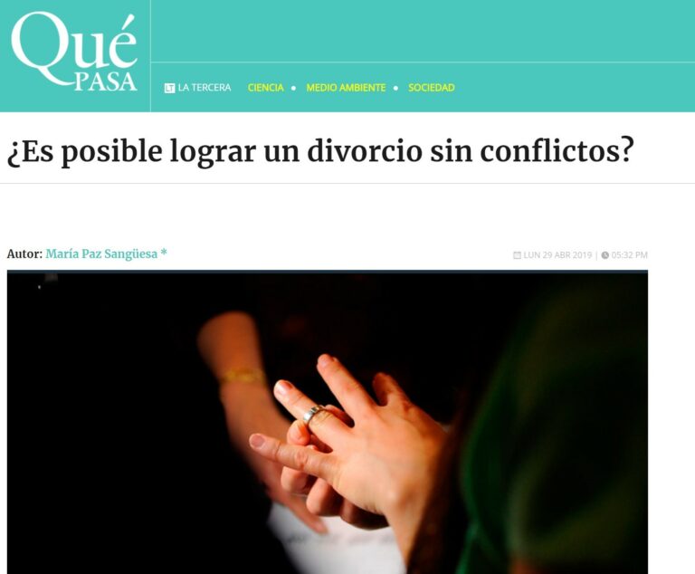 Columna “La Pregunta del Día” en Qué Pasa: ¿Es posible lograr un divorcio sin conflictos?